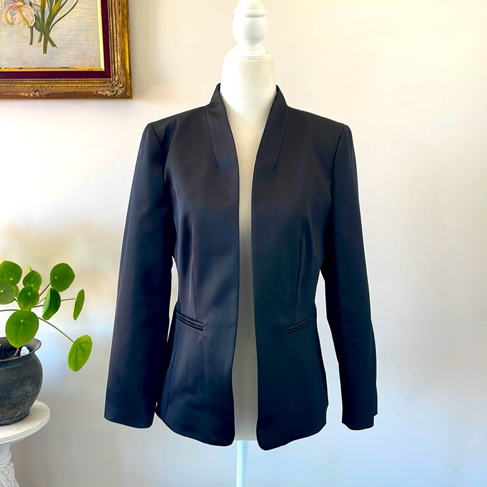 J.Crew Collection Going Out Blazer in Black Satin (NWT)